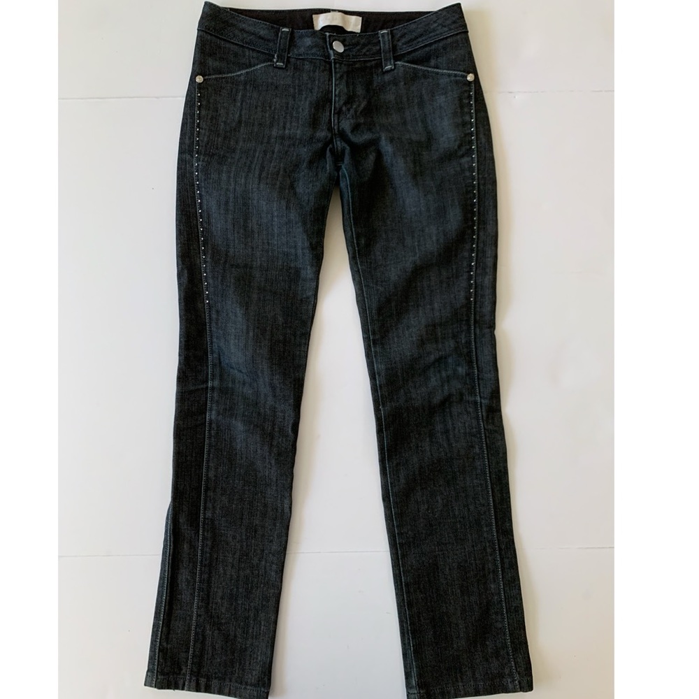 Levi’s Lady Style Jeans Women’s Size 26 Dark Blue Rhinestone Design Straight Leg